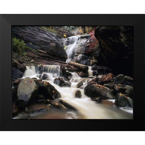 Hayes Creek Falls in Colorado Rocky Mountains near Redstone Black Modern Wood Framed Art Print by SMO