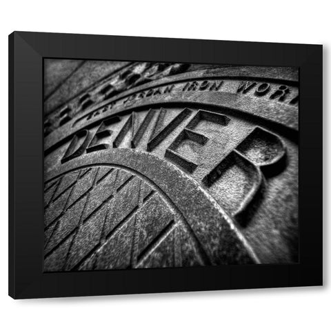 Denver-Colorado manhole cover Black Modern Wood Framed Art Print with Double Matting by SMO