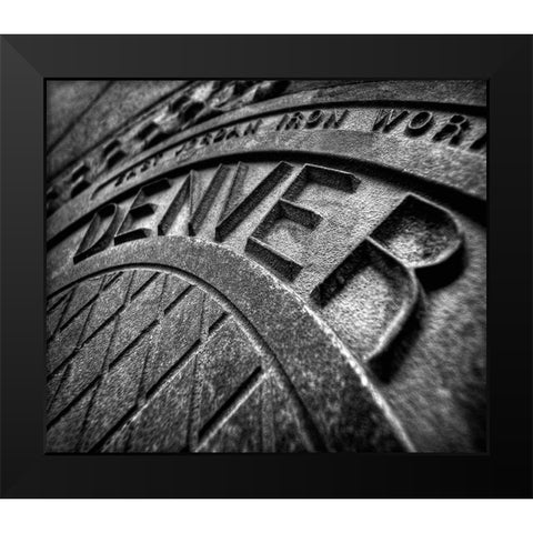 Denver-Colorado manhole cover Black Modern Wood Framed Art Print by SMO