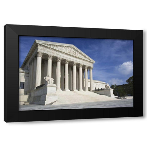 Washington, DC, Supreme Court Building Exterior Black Modern Wood Framed Art Print with Double Matting by Flaherty, Dennis