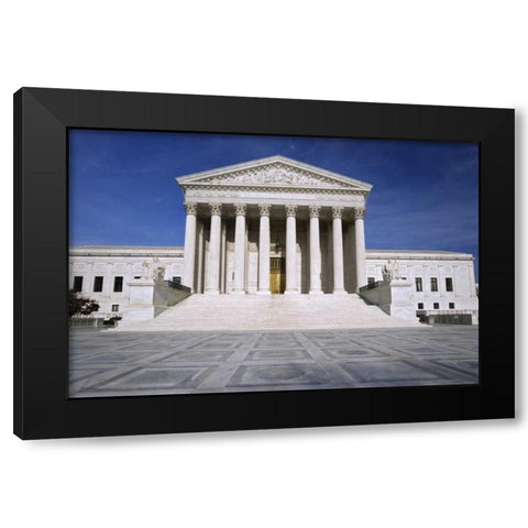 Washington, DC, Supreme Court Building Exterior Black Modern Wood Framed Art Print with Double Matting by Flaherty, Dennis