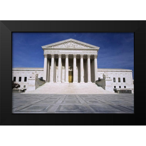 Washington, DC, Supreme Court Building Exterior Black Modern Wood Framed Art Print by Flaherty, Dennis