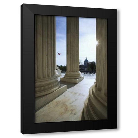 Washington DC, The Capitol Building Black Modern Wood Framed Art Print by Flaherty, Dennis