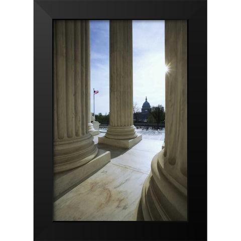 Washington DC, The Capitol Building Black Modern Wood Framed Art Print by Flaherty, Dennis