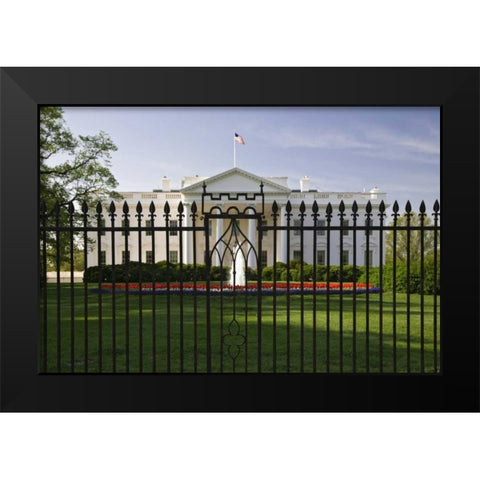 USA, Washington, DC -the Whitehouse Black Modern Wood Framed Art Print by Flaherty, Dennis