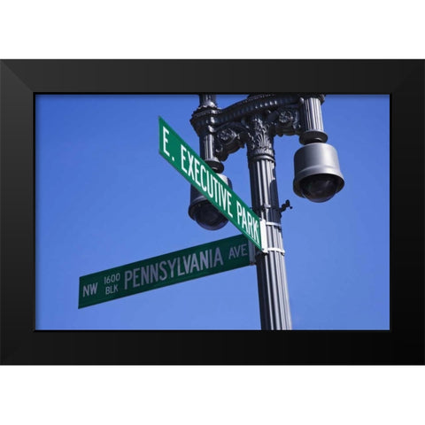 Washington, DC Historic Pennsylvania Ave Sign Black Modern Wood Framed Art Print by Flaherty, Dennis