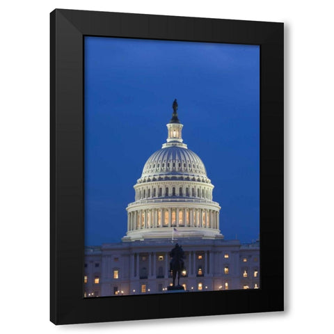 Washington DC, The Capitol Building at night Black Modern Wood Framed Art Print with Double Matting by Flaherty, Dennis