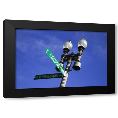 Washington, DC Historic Pennsylvania Ave Sign Black Modern Wood Framed Art Print by Flaherty, Dennis