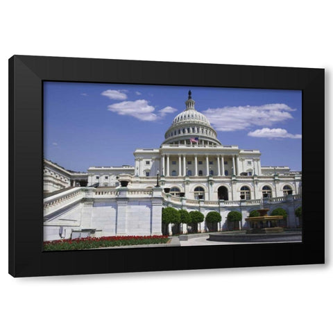 Washington, DC View of the Capitol building Black Modern Wood Framed Art Print by Flaherty, Dennis