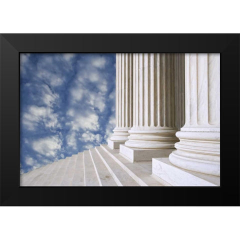 Washington DC, US Supreme Court building Black Modern Wood Framed Art Print by Flaherty, Dennis