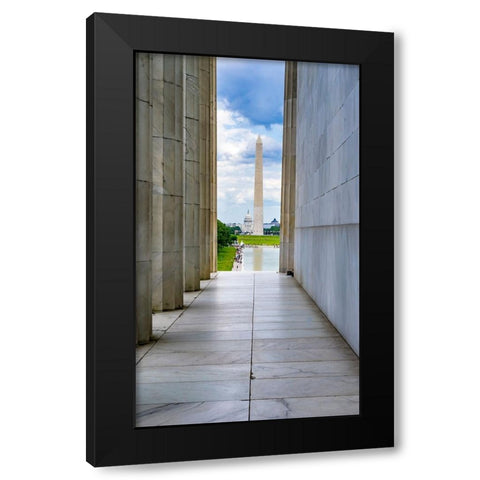 Washington Monument-Capitol Hill-Lincoln Memorial-Washington DC-Dedicated 1922 Black Modern Wood Framed Art Print by Perry, William