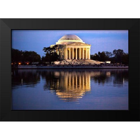Jefferson Memorial and Tidal Basin in April Black Modern Wood Framed Art Print by Perry, William