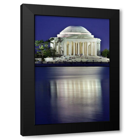 Jefferson Memorial and Tidal Basin in April Black Modern Wood Framed Art Print with Double Matting by Perry, William