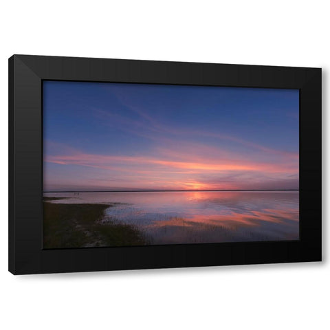 Sunset on Harney Lake at sunset-Florida Black Modern Wood Framed Art Print with Double Matting by Jones, Adam