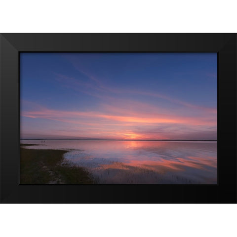 Sunset on Harney Lake at sunset-Florida Black Modern Wood Framed Art Print by Jones, Adam
