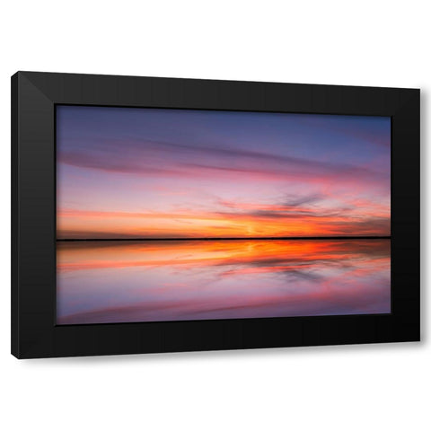 Sunset on Harney Lake at sunset-Florida Black Modern Wood Framed Art Print with Double Matting by Jones, Adam