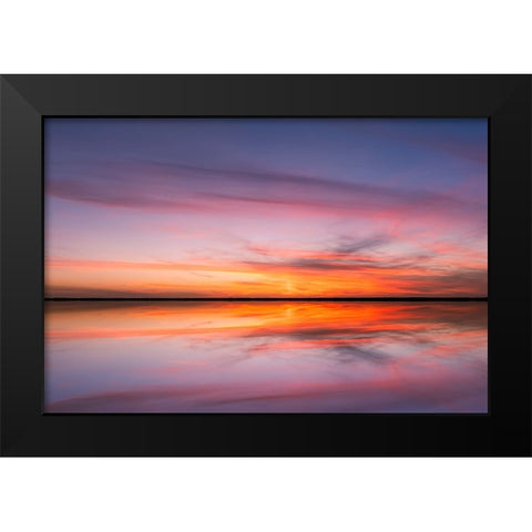 Sunset on Harney Lake at sunset-Florida Black Modern Wood Framed Art Print by Jones, Adam