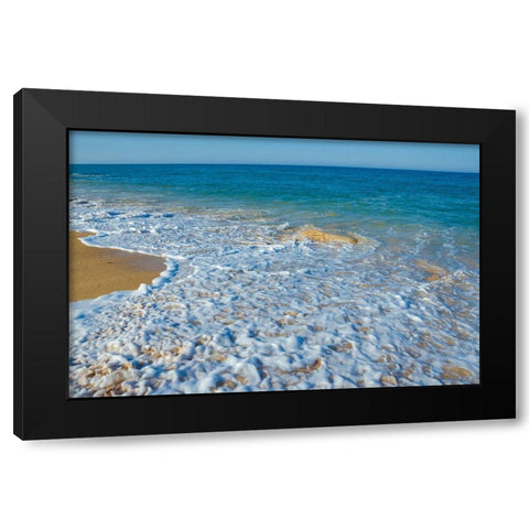 Florida-Surf on Beach Black Modern Wood Framed Art Print by Miller, Anna