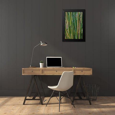 Florida-Bamboo Grove Trunks Black Modern Wood Framed Art Print by Miller, Anna