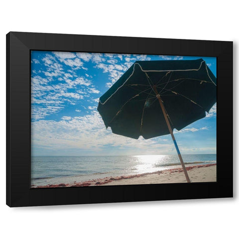 Beach Umbrella-Sanibel Island-Florida-USA Black Modern Wood Framed Art Print by Miller, Anna
