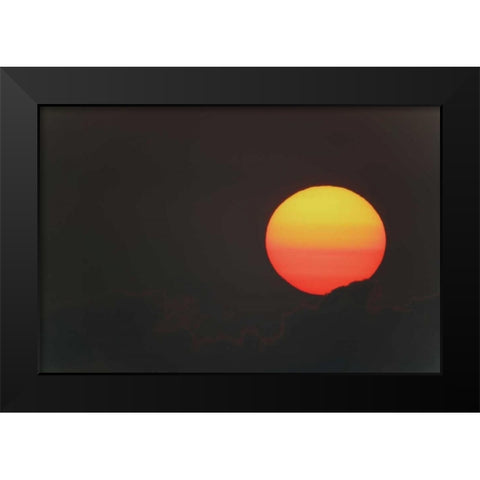 FL, Blue Cypress Lake Sunrise globe with clouds Black Modern Wood Framed Art Print by Morris, Arthur