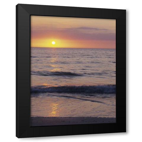 FL, St Petersburg Beach Sunset on the ocean Black Modern Wood Framed Art Print with Double Matting by Flaherty, Dennis