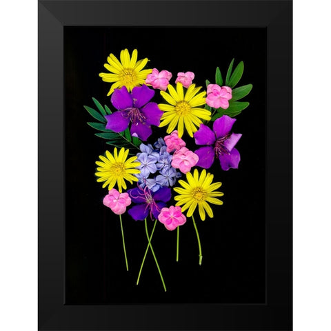 USA-Florida-Celebration-A bouquet of flowers Black Modern Wood Framed Art Print by Looney, Hollice