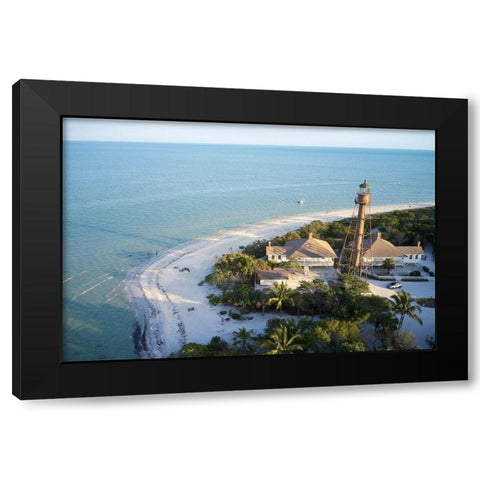 The Sanibel Island Light or Point Ybel Light was one of the first lighthouses on Floridas Gulf Coast Black Modern Wood Framed Art Print with Double Matting by Buhl, Karl