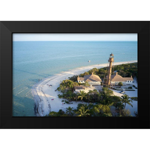 The Sanibel Island Light or Point Ybel Light was one of the first lighthouses on Floridas Gulf Coast Black Modern Wood Framed Art Print by Buhl, Karl