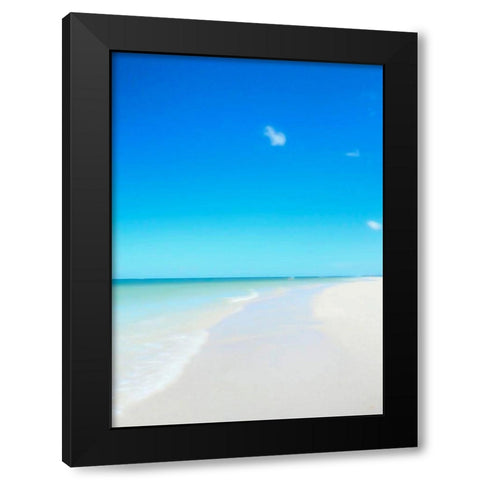 Clearwater Beach-white sands and a boat in the distance on the green water of the Gulf of Mexico Black Modern Wood Framed Art Print with Double Matting by Haddad, Sheila
