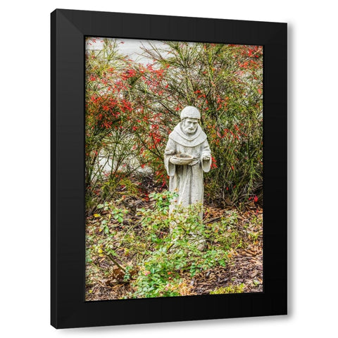 St. Francis statue- Saint Augustine- Florida. Founded 1565 Black Modern Wood Framed Art Print with Double Matting by Perry, William