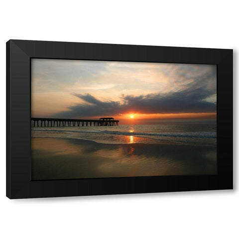 Sunrise on Atlantic Beach Black Modern Wood Framed Art Print by Miller, Anna