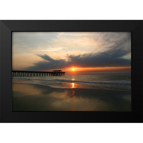 Sunrise on Atlantic Beach Black Modern Wood Framed Art Print by Miller, Anna