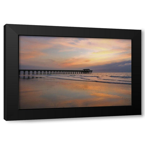 Sunrise on Tybee Island Beach-Georgia-USA Black Modern Wood Framed Art Print with Double Matting by Miller, Anna
