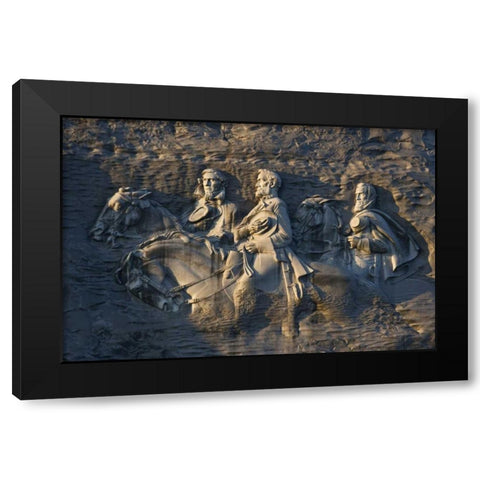 GA, Atlanta Carving on Stone Mountain Black Modern Wood Framed Art Print with Double Matting by Flaherty, Dennis