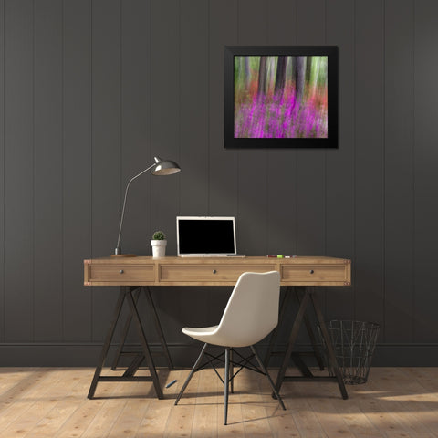 Colorful blurred garden abstract, Georgia Black Modern Wood Framed Art Print by Rotenberg, Nancy