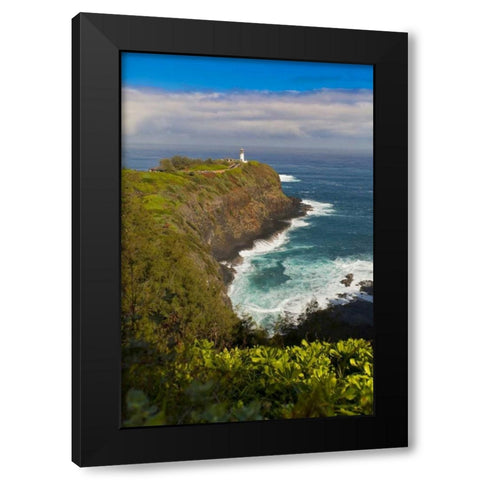 HI, Kauai Kilauea Lighthouse Black Modern Wood Framed Art Print by Lord, Fred