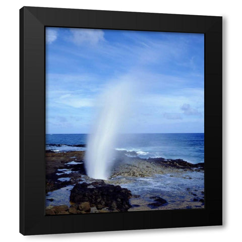 Hawaii, Kauai A blowhole spouts seawater Black Modern Wood Framed Art Print with Double Matting by Talbot Frank, Christopher