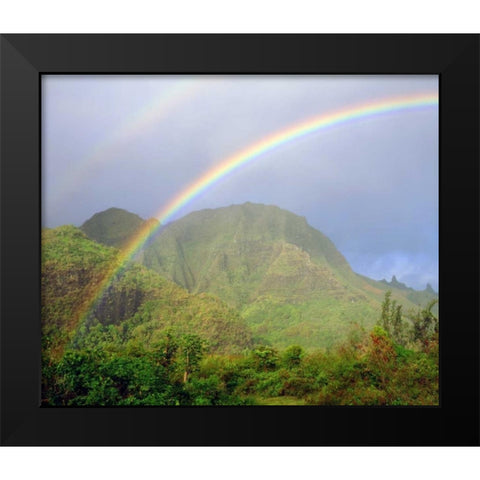 USA, Hawaii, Kauai Hawaiian Rainbow Black Modern Wood Framed Art Print by Talbot Frank, Christopher