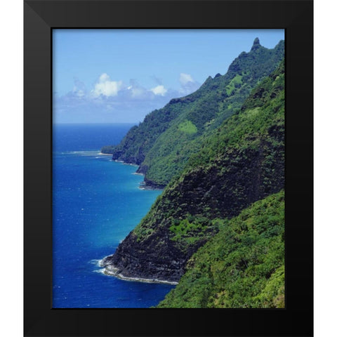 Hawaii, Kauai The Na Pali coast Black Modern Wood Framed Art Print by Talbot Frank, Christopher