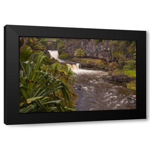 HI, Maui, Haleakala NP, Seven Sacred Pools Black Modern Wood Framed Art Print with Double Matting by Illg, Cathy and Gordon