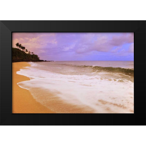 USA, Hawaii, Kauai Morning on Secret Beach Black Modern Wood Framed Art Print by Flaherty, Dennis