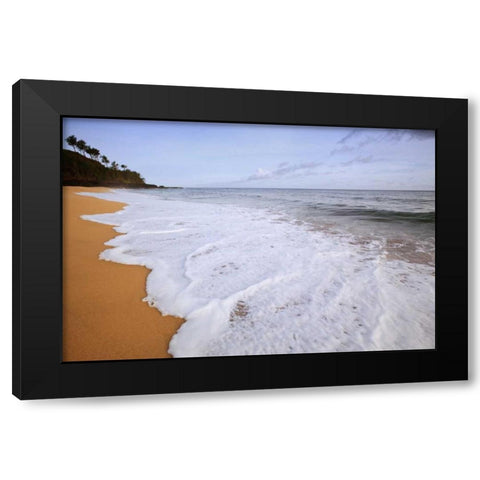 USA, Hawaii, Kauai Scenic of Secret Beach Black Modern Wood Framed Art Print with Double Matting by Flaherty, Dennis