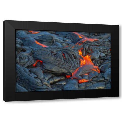 Hawaii, Kilauea Molten lava hardening Black Modern Wood Framed Art Print by Illg, Cathy and Gordon