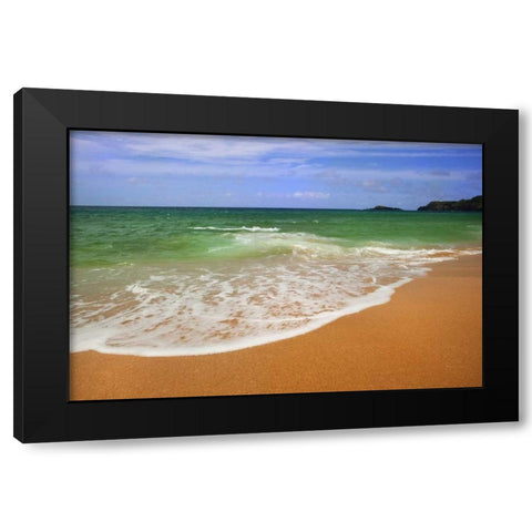 USA, Hawaii, Kauai Scenic of Secret Beach Black Modern Wood Framed Art Print with Double Matting by Flaherty, Dennis