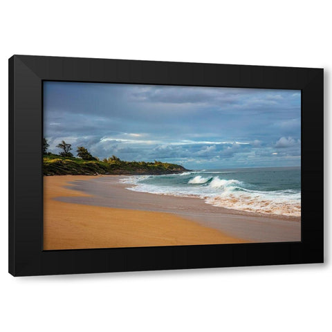 Paliku aka Donkey Beach in Kealia in Kauai-Hawaii-USA Black Modern Wood Framed Art Print by Haney, Chuck