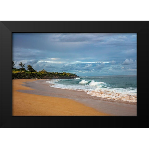Paliku aka Donkey Beach in Kealia in Kauai-Hawaii-USA Black Modern Wood Framed Art Print by Haney, Chuck