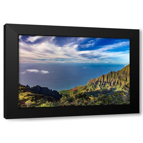 The Napali Coast Wilderness at Kokee State Park in Kauai-Hawaii-USA Black Modern Wood Framed Art Print with Double Matting by Haney, Chuck