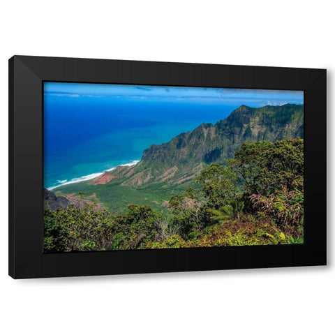 Kalalau Valley Lookout-Kauai-Hawaii-USA Black Modern Wood Framed Art Print by Engelbrecht, Jim