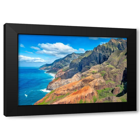 Na Pali Coast-Kauai-Hawaii-USA Black Modern Wood Framed Art Print with Double Matting by Engelbrecht, Jim